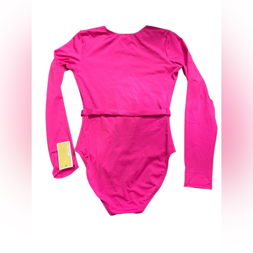 🩷 SOLD MICHAEL KORS Long Sleeve Zip Front One Piece rashguard surf swimsuit NWT - Picture 7 of 11